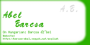 abel barcsa business card